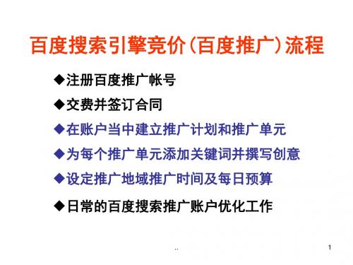 百度搜索引擎竞价(百度推广)流程课件.ppt