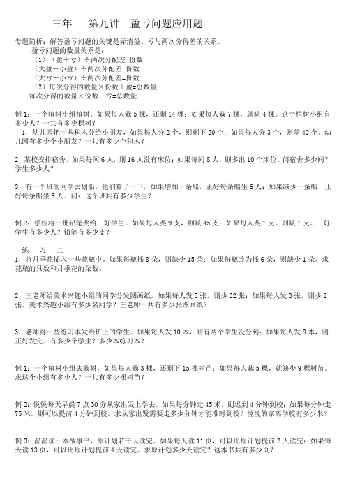 第九讲__盈亏问题应用题