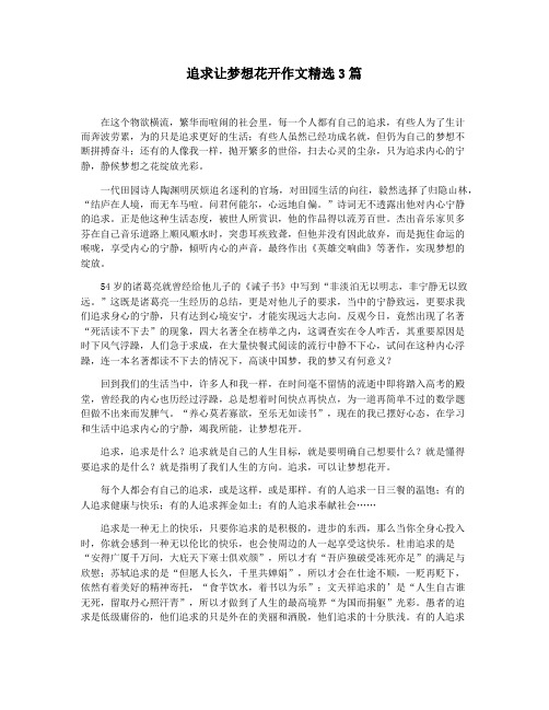 追求让梦想花开作文精选3篇