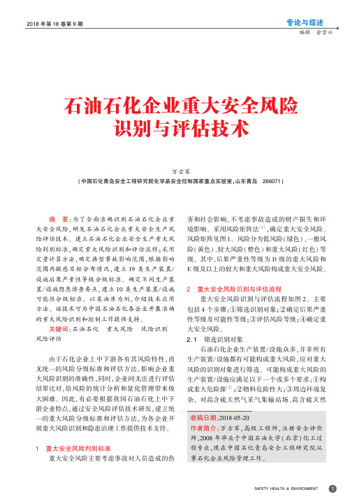 石油石化企业重大安全风险识别与评估技术
