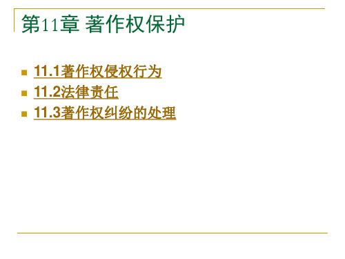 第11章  著作权保护  《知识产权法》PPT课件