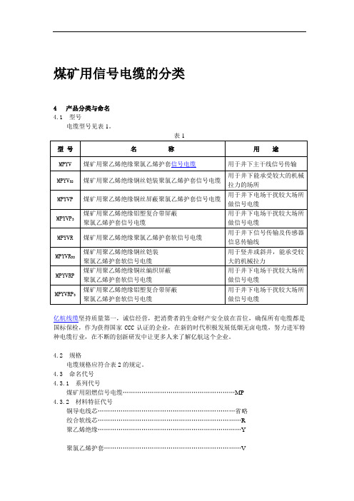 矿用信号电缆标准