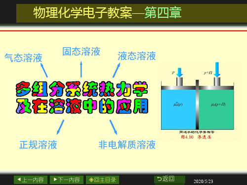 物理化学 04章_多组分系统热力学及在溶液中的应用