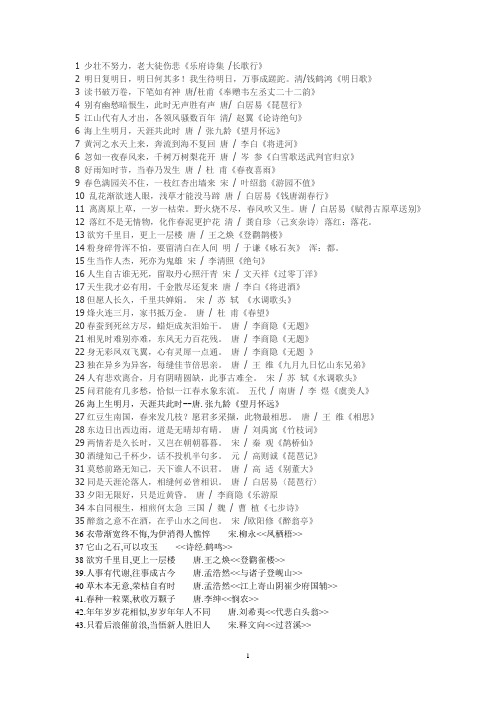 100句古诗名言