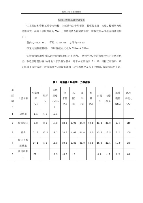 桩基础设计计算书