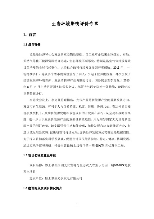 生态环境影响评价专章