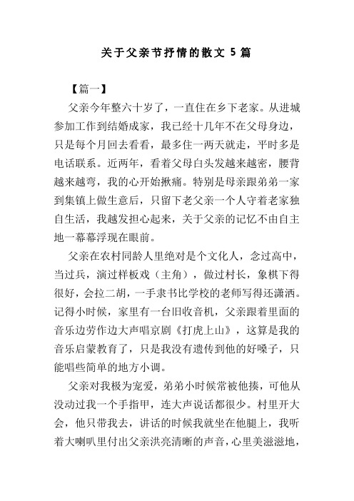 关于父亲节抒情的散文5篇(可供参考)