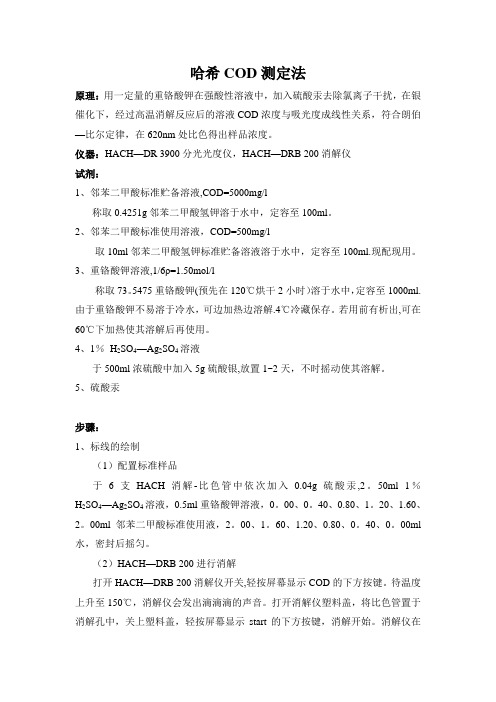 哈希COD测定方法
