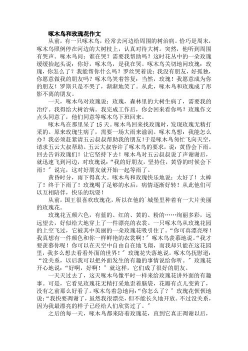 啄木鸟和玫瑰花作文范文精选