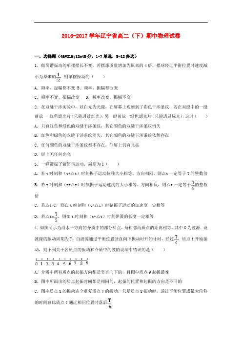 辽宁省高二物理下学期期中试卷(含解析)