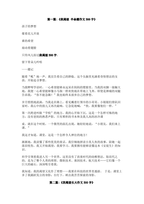 我渴望500字