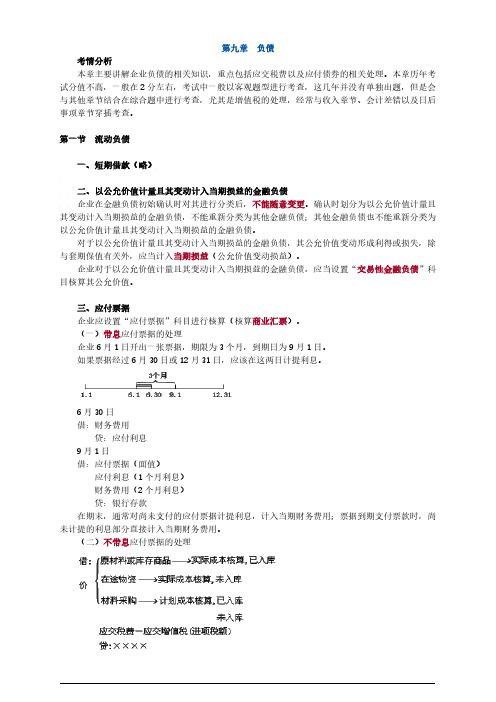 2015注册会计师(CPA) 会计 第九章 负债