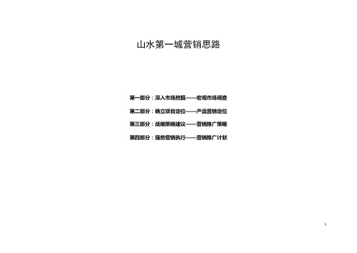 南京山水第一城项目开盘前期营销思路