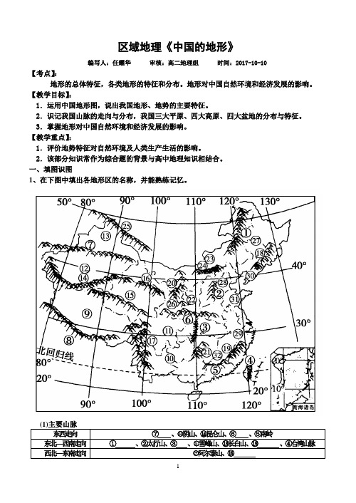 中国的地形学案