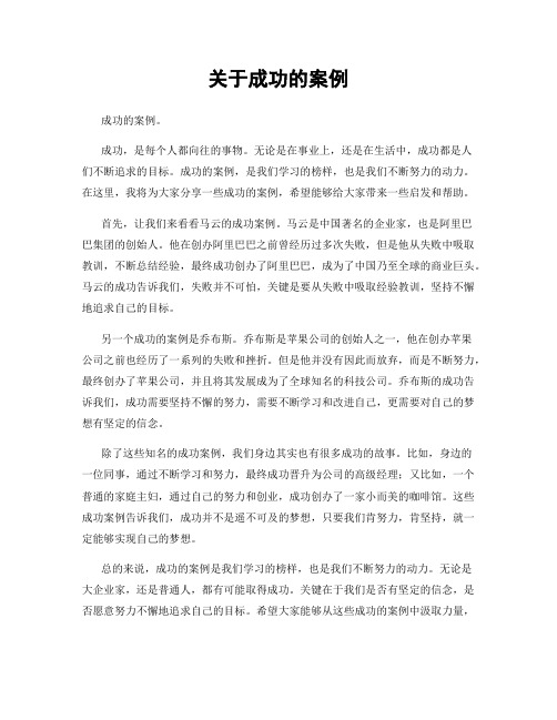 关于成功的案例