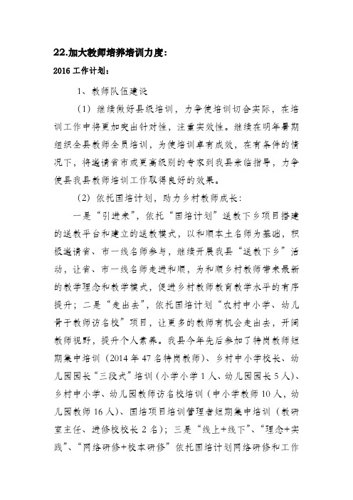 加大教师培训力度提升教师整体素质