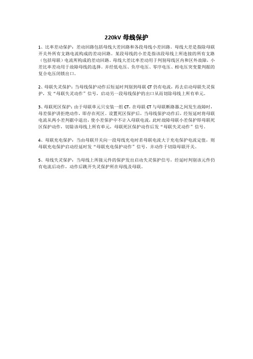 220kV母线主要保护简介