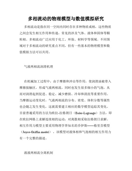多相流动的物理模型与数值模拟研究