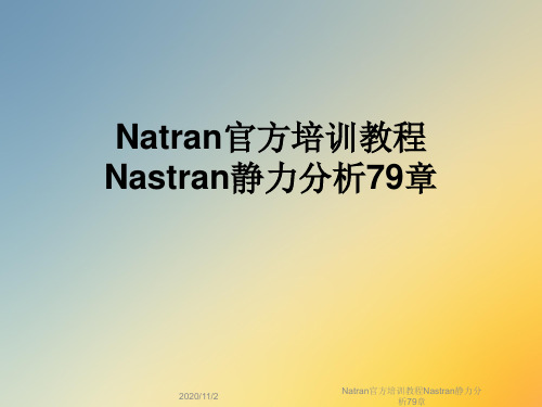 Natran官方培训教程Nastran静力分析79章