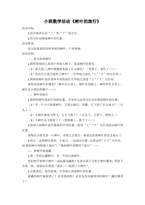 小班数学活动《树叶的旅行》