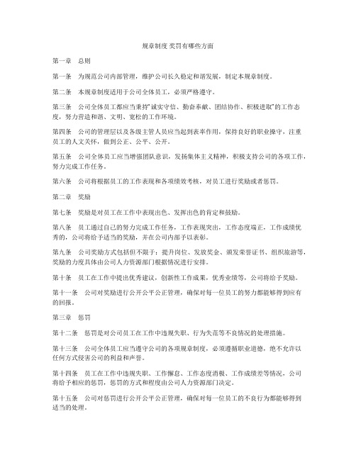 规章制度 奖罚有哪些方面
