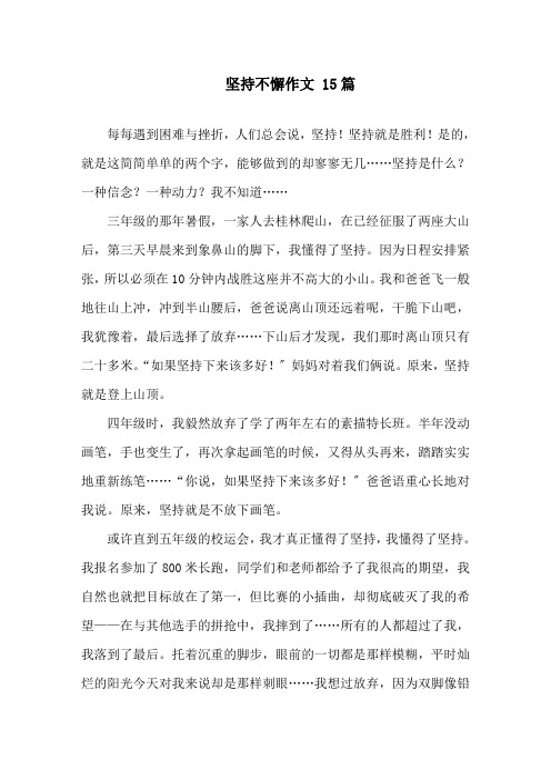 坚持不懈作文 15篇精选