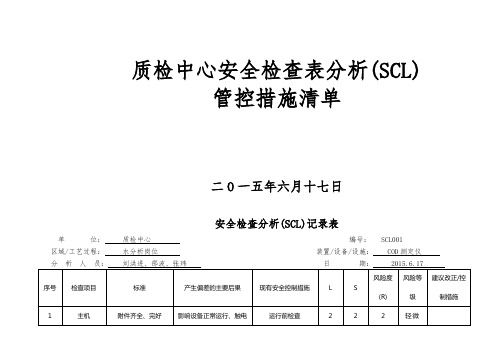 安全检查分析(SCL)记录表