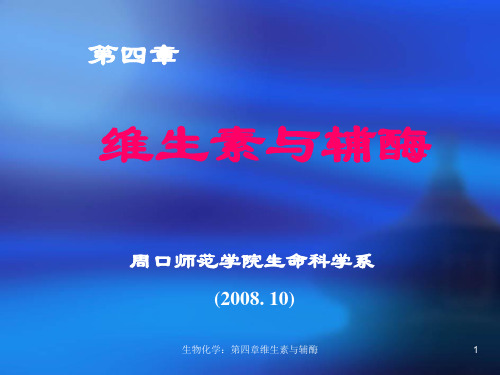 生物化学：第四章维生素与辅酶课件