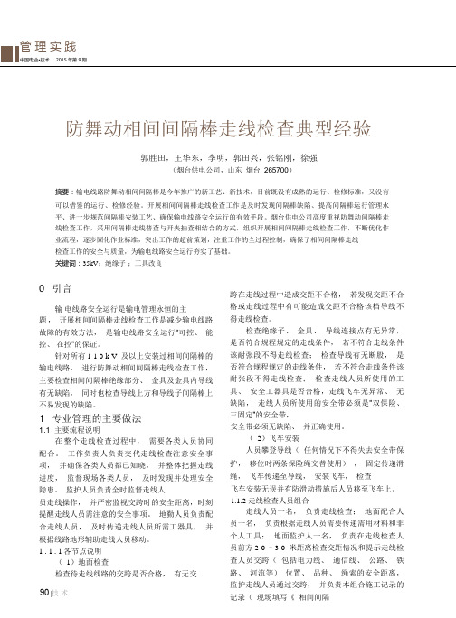 防舞动相间间隔棒走线检查典型经验