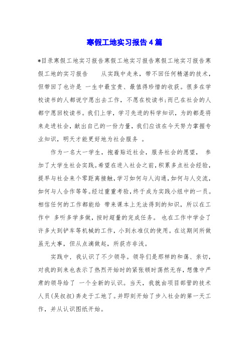 寒假工地实习报告4篇
