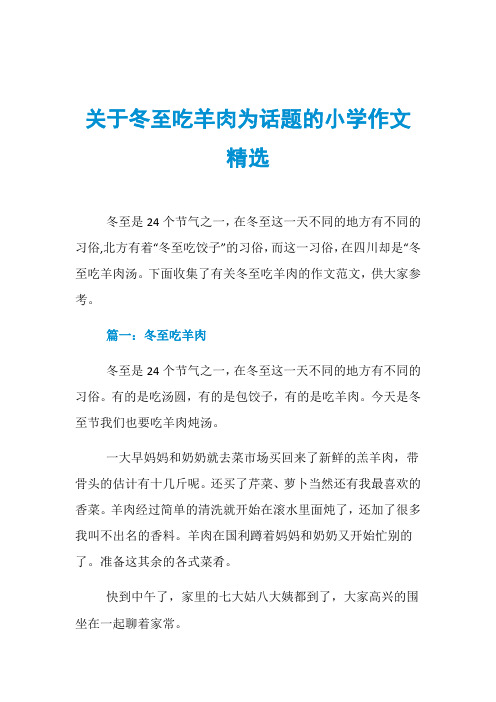关于冬至吃羊肉为话题的小学作文精选