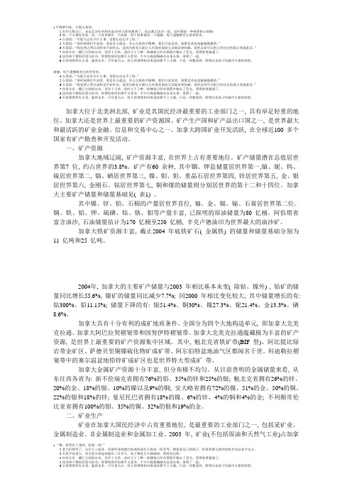 加拿大矿产