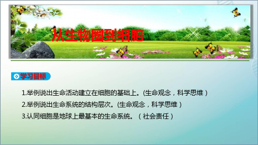 高中生物人教版必修一课件：第1章第1节从生物圈到细胞