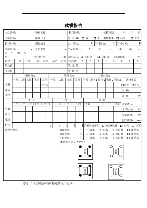 试模报告