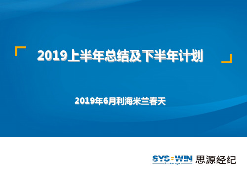 2019利海米兰春天上半年总结及下半年计划90p
