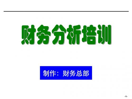 [企业会计]财务分析培训材料