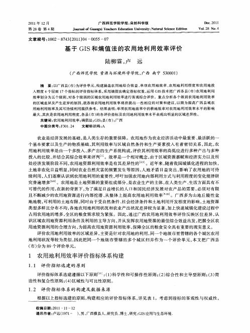 基于GIS和熵值法的农用地利用效率评价
