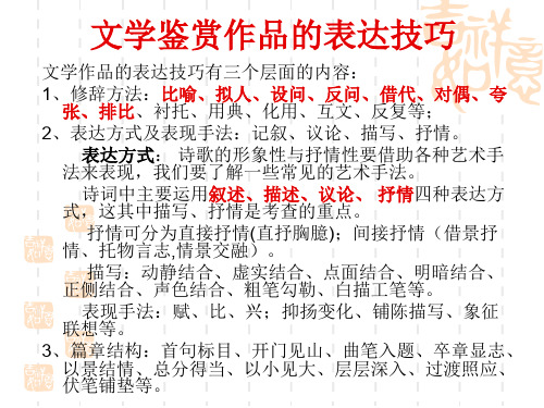 《诗歌鉴赏表达技巧修辞手法》课件(1)