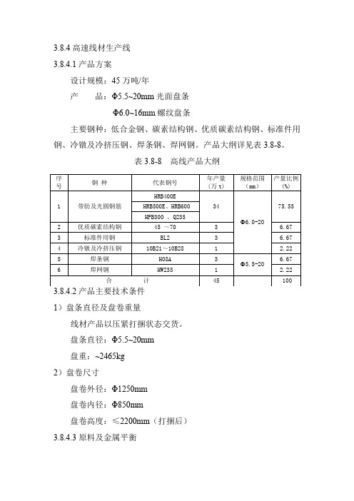 高线设计参数(典型)