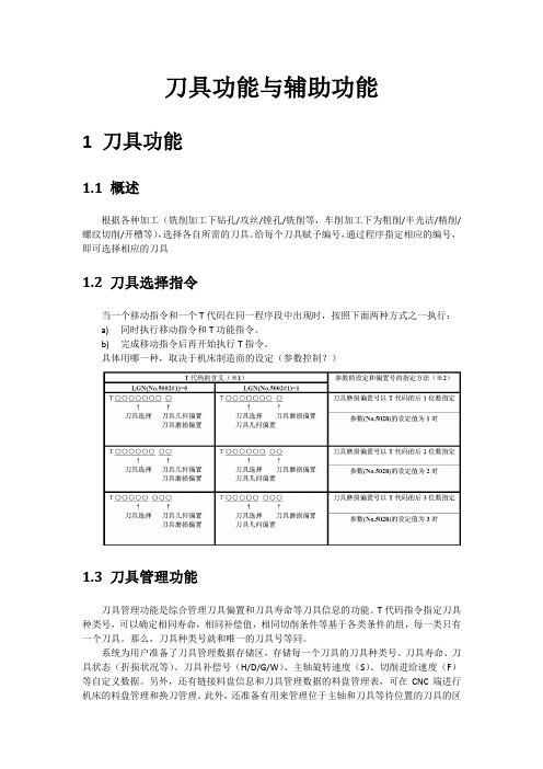 FANUC读书笔记_T指令与辅助功能