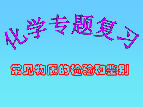 人教版初中九年级下册化学：物质的检验和鉴别