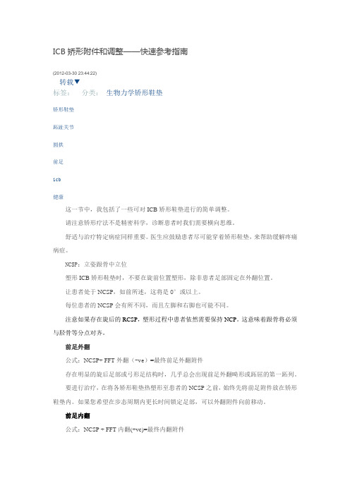 ICB矫形附件和调整——快速参考指南