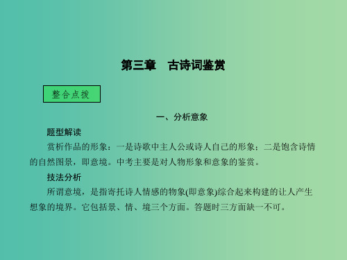 中考语文 第三章 古诗词鉴赏课堂讲义课件