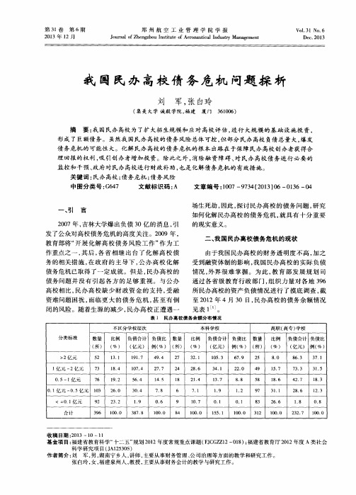 我国民办高校债务危机问题探析