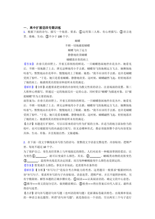 备战高考语文专题复习扩展语段的综合题含答案