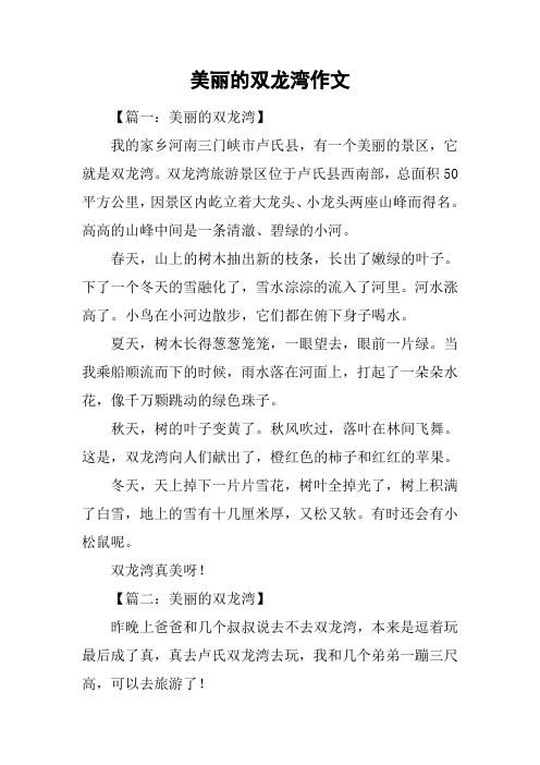 美丽的双龙湾作文