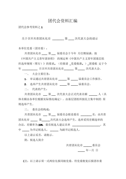 团代会资料汇编