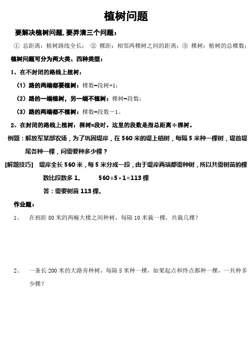 [奥数]植树问题和锯木头例题分析-摘抄
