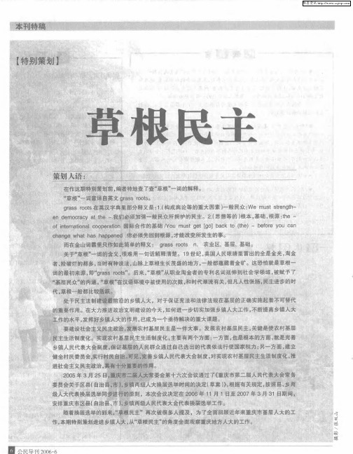 草根民主——草根民主：广顺的普及