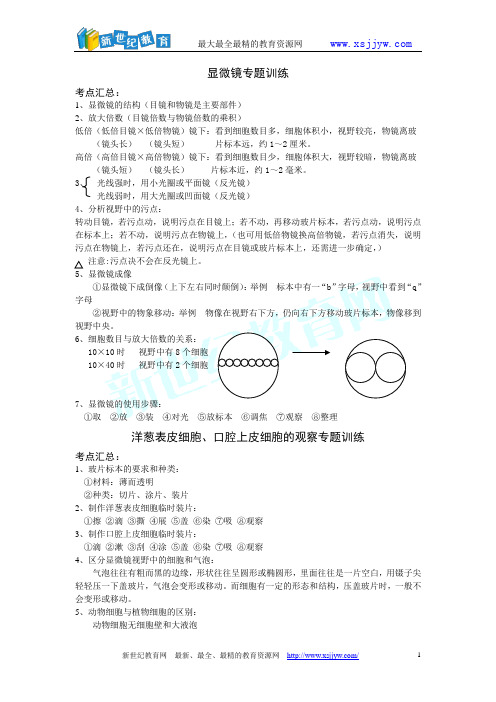显微镜专题训练